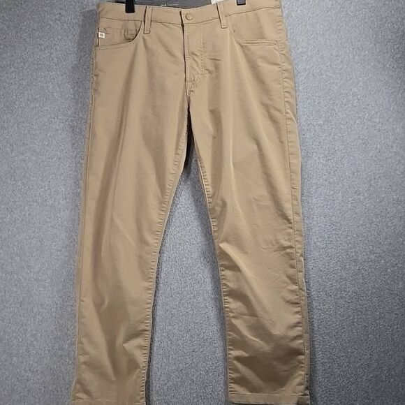 AG ADRIANO GOLDSCHMIED Tan The Tellis Modern Slim Italian Jeans sz 34x34 28" Ins - Picture 1 of 12